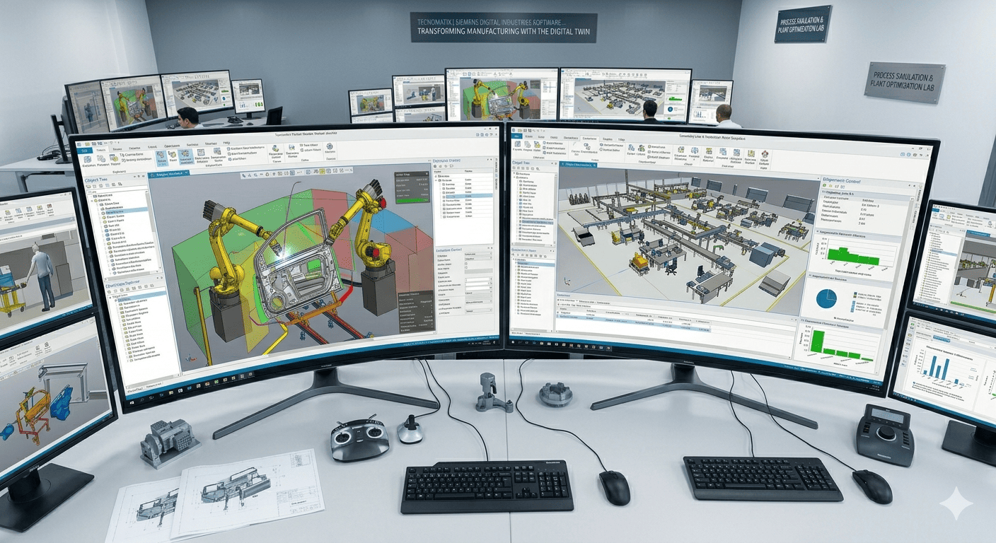 Simulación industrial usando Process Simulate Siemens